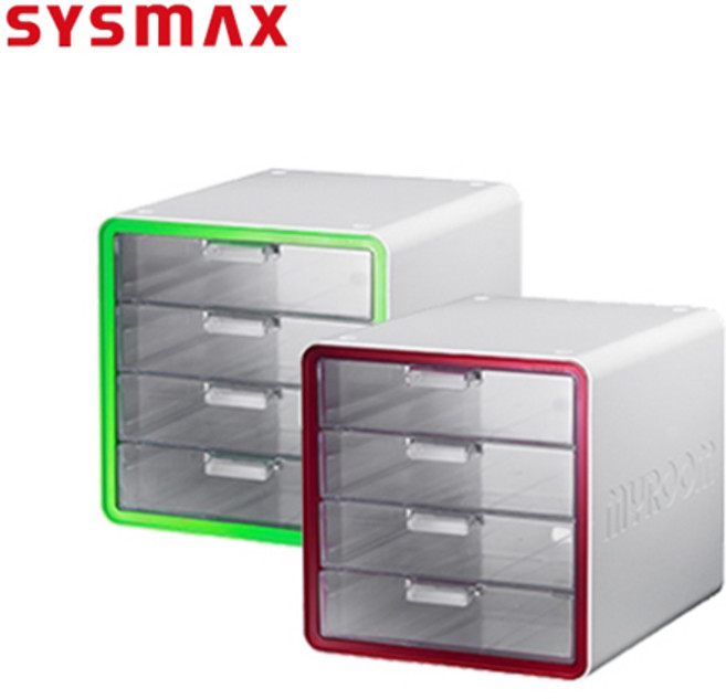 시스맥스 10010 마이룸 서류함/멀티캐비넷 4단, 레드