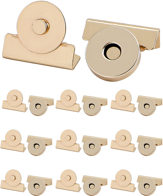 코메로 바느질 없이 간편한 똑딱이 자석 단추, 10개, 골드