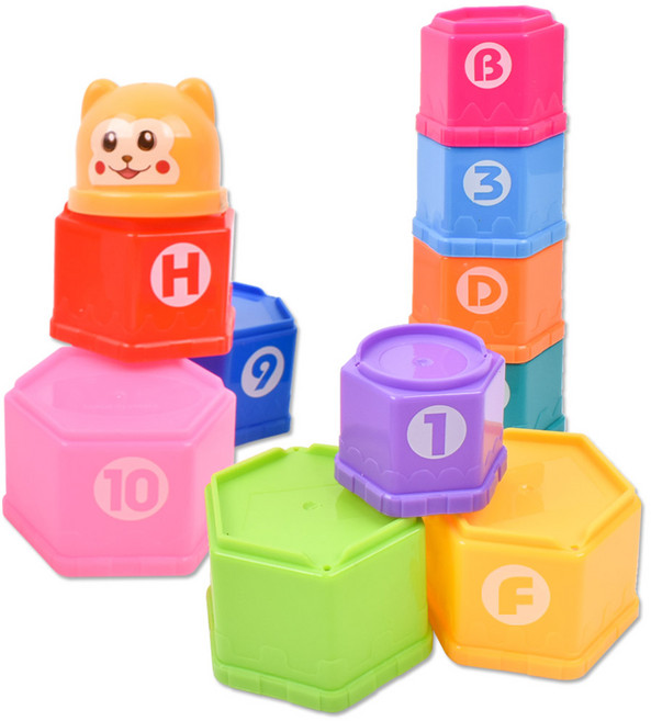 오즈토이 육각 컵쌓기, 혼합색상, 8세트