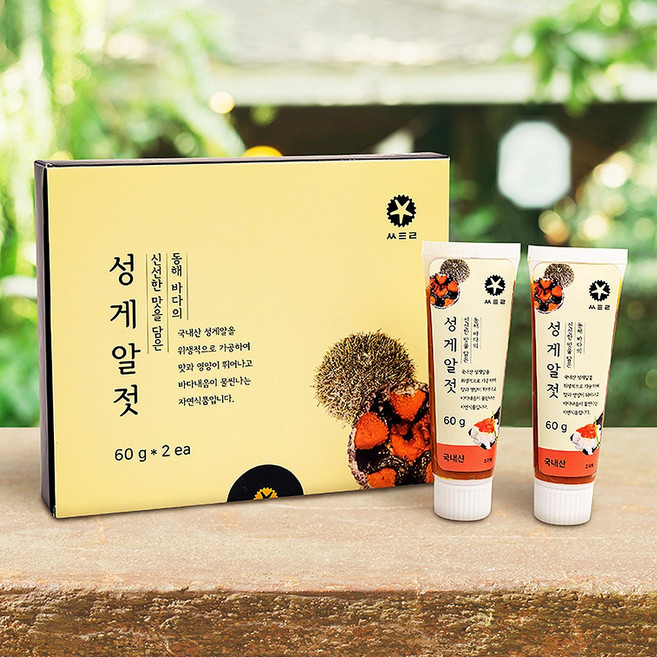 씨트리 성게알젓튜브 /국내산 말똥성게92%함유, 2개, 60g