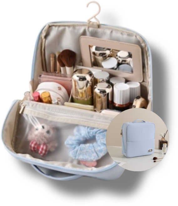 웰루틴온 대용량 화장품 파우치 방수 여행용 메이크업 가방