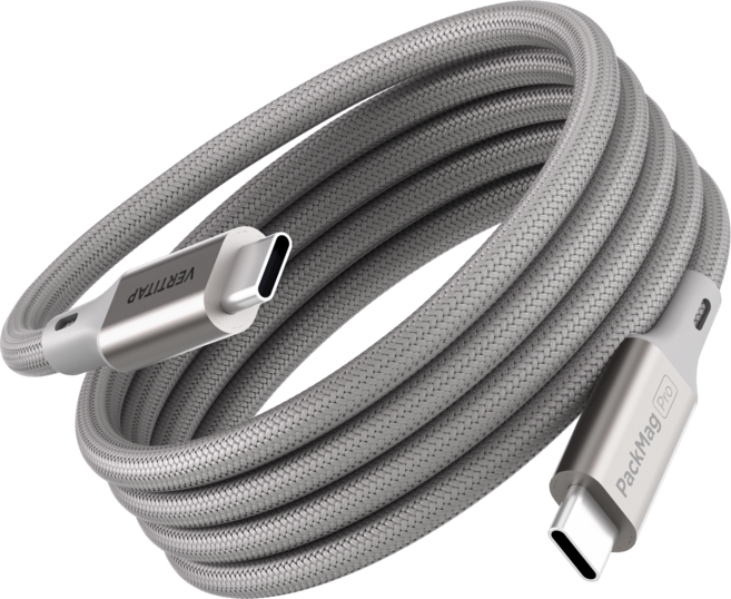 버티탭 팩맥프로 C to C타입 USB4 8K 썬더볼트4 호환 PD 240W 초고속충전 마그네틱 케이블, 1개, 티타늄골드, 1m