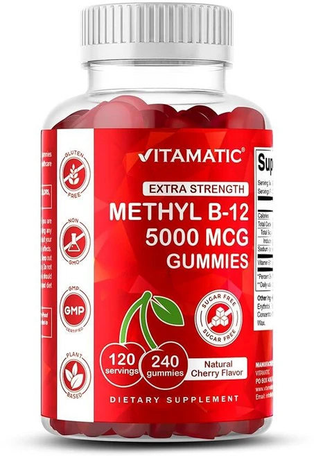 비타매틱 엑스트라 스트렝스 비타민 B12 5000mcg (메틸B12) 구미 - 240정, Vitamatic Extra Strength 비타민 B, 1개 - 쿠팡