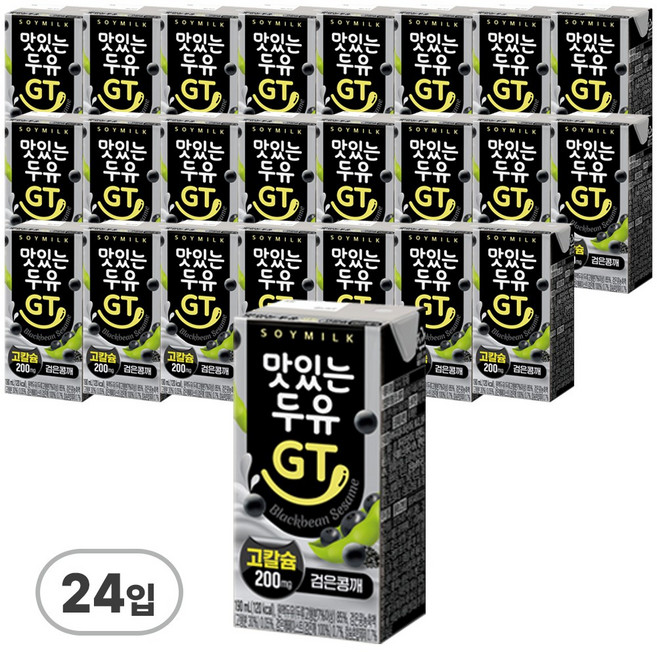 남양유업 맛있는 두유 GT 검은콩 깨 칼슘, 190ml, 24개