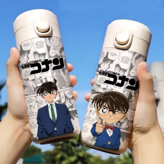 밀크카 명탐정 코난 쿠도 신이치 써모스 헬스물통 들고 다니기 좋은 써모스텀블러 기본형, 그랜드 코난, 1개, 420ml