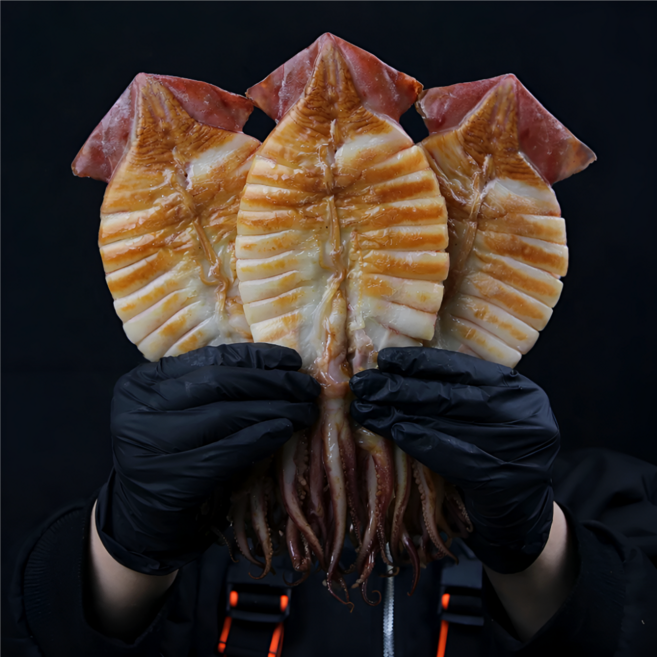 줄서서 먹는 휴게소 맥반석 반건조오징어 구이 바로먹는 특대 사이즈 캠핑 간식 술안주, 27cm내외, 3개