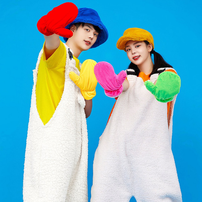 [장갑포함]당일출고 HOT 캔디 멜빵바지 졸업사진 의상 코스프레 코스튬 할로윈 옷 파티 단체티