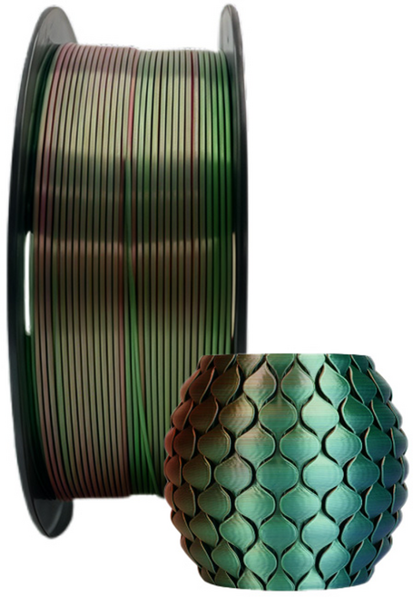 ADLAYER 3색/ 2색 반짝이는 실크 텍스처 PLA 필라멘트 1.75mm 1KG/로드 실크 대부분의 FDM 3D 프린터용 그라데이션 색상, 빨강 파랑 초록, PLA001