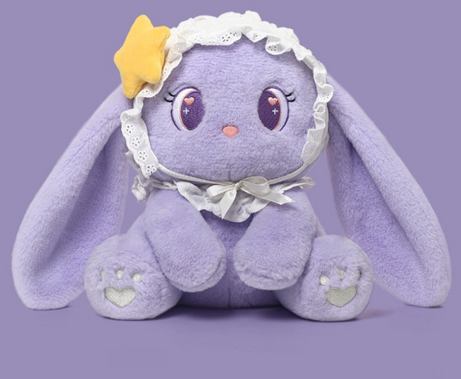 AOURK 애착 토끼인형 소형 안고자는 봉제인형, 1개, 퍼플, 23.5cm