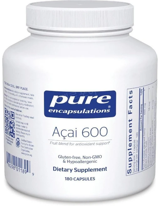Pure Encapsulations Acai 600 퓨어 인캡슐레이션 아사이베리 600 180정, 1개 - 쿠팡
