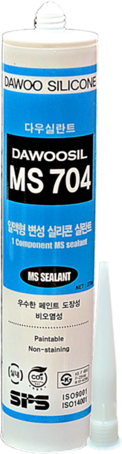 퀵마켓 방수 변성 실리콘+외부용+크랙보수+비오염 MS (노즐 포함) 백색, 1개