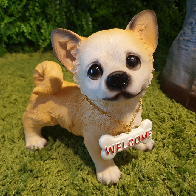 진짜같은 댕댕이피규어 개인형 반려견 반려동물 강아지조각상 실물실사 강아지피규어 장식모형인형 인테리어장식소품 카페개업선물, 치와와