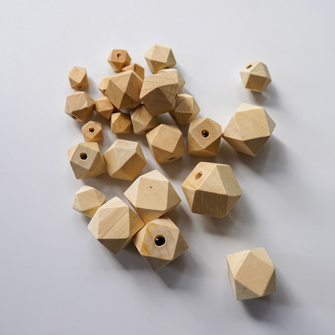 다각형 우드구슬 비즈공예재료, 12mm