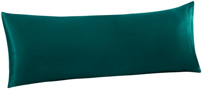 Ersmak 새틴 바디 필로우 커버 2개 세트 50.8 x 137.2cm(20 x 54인치) 블랙 울트라 소프트 케이스 머리카락과 피부를 위한 실키 슬립 쿨링 롱 사이드 베