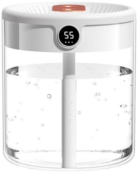 가열식 가습기 통세척 가열식 가습기 스텐가습기 2L 더블 노즐 가습기 LCD, 2L 대용량 더블헤드 분무, 그린 디지털