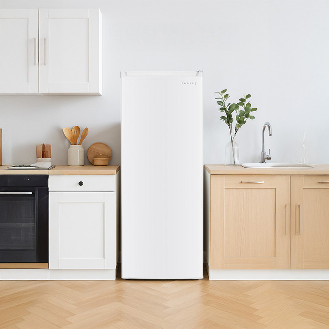 쿠잉 스탠드 냉동고 168L FR-S18 화이트 서랍형 원룸, 단품, 단품