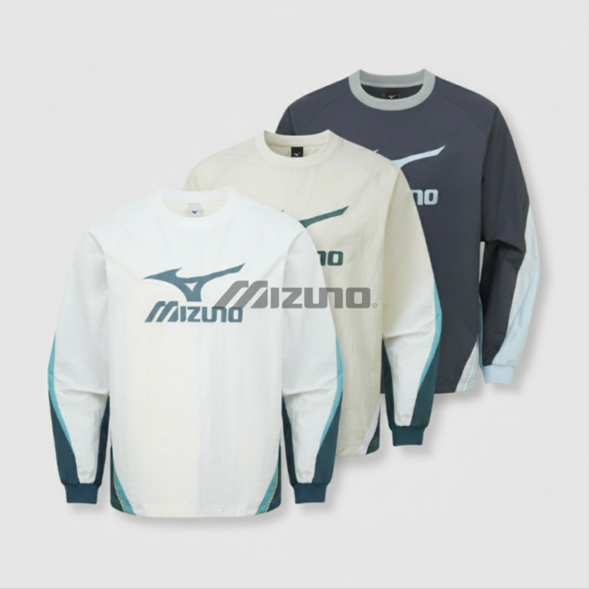 미즈노 MH BLOCKED WOVEN MTM 우븐 맨투맨