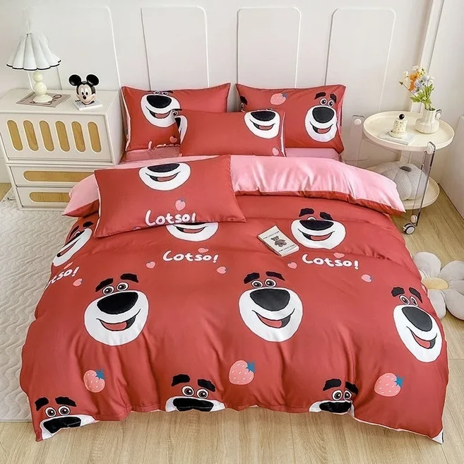 미키 미니 이불 커버 위니 푸우 베어 침구 세트 성인 소년 소녀 침실 장식 선물 싱글 더블 대형 사이즈, 08 70x135cm, 06 D