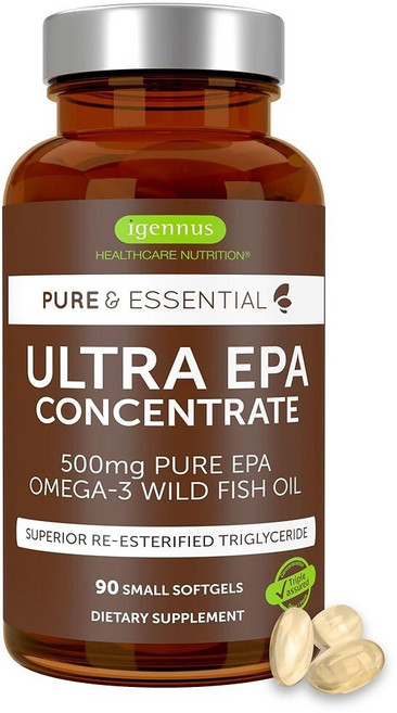 Igennus 울트라 퓨어 오메가3 EPA 500mg 90정, 90 Count (Pack of 1), 1개