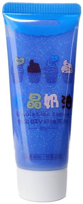 투명글리터 데코덴생크림50g, 글리터블루, 1개