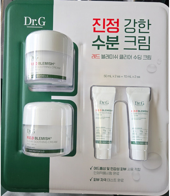 닥터지 레드 블레미쉬 클리어 수딩크림 50ml(2ea)+10ml(2ea) 시카 수분 진정, 120ml, 1개