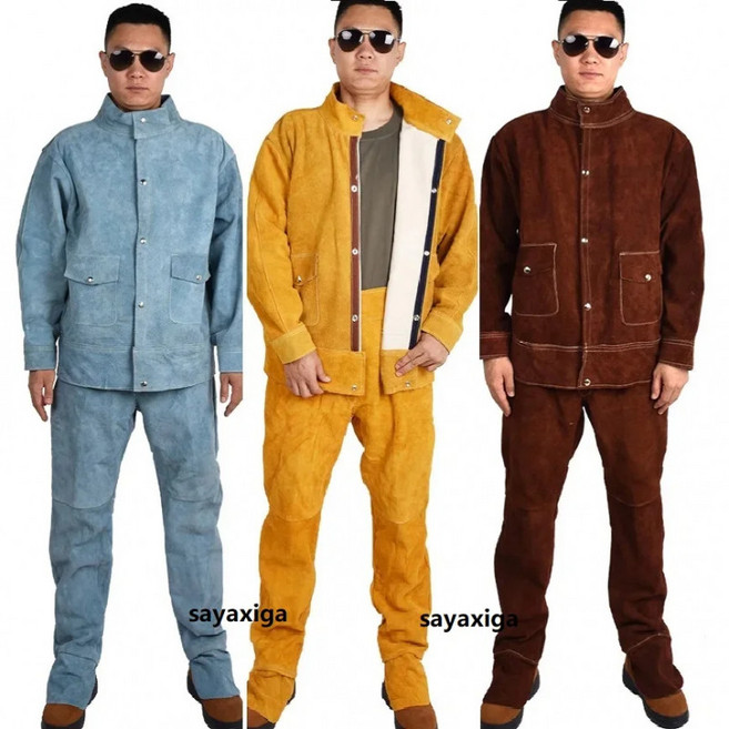 용접복 바지 방염복 청점퍼 우피 사출 신호수 아크용접장갑 단열복 긴팔 세트 옵션1 정전 방한 작업복바지 안전작업복 내열복 튀김 파이톤 상의L 하이 난연 용접바지 방염 안감 30대, 1개, 2_상단만