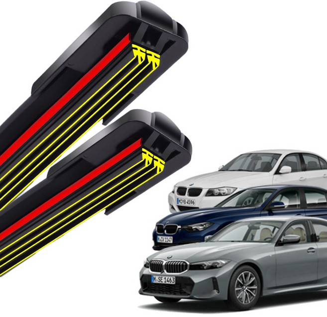 1+1 BMW 3시리즈 320d 328i 320i 330e 340i 전차종 순정 호환형 초밀착 와이퍼 윈도우 브러쉬 와이퍼블레이드, T2-3시리즈F30(12-18)-600+475/B1