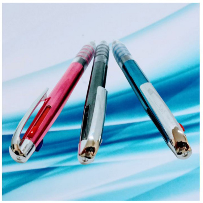 굿라이트 3색 볼펜 리필심 0.5 0.6mm 끊김없는 부드러운 3색볼펜, 블랙, 색상