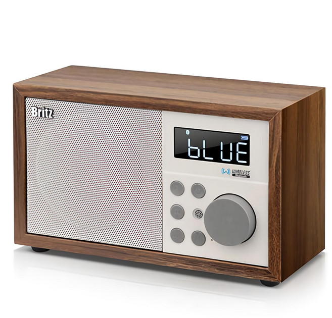 브리츠 올인원 레트로 FM라디오 블루투스 스피커, BZ-S1, 우드
