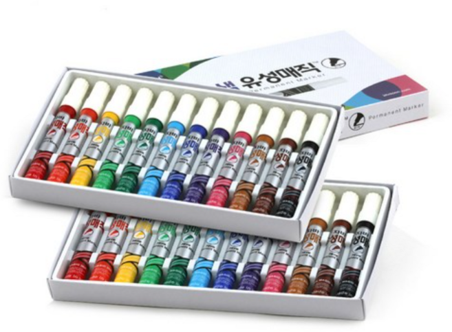 자바펜 유성매직 12색, 혼합색깔, 7세트