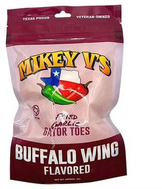 Mikey V's Buffalo Wings \"Gator Toes\" - 튀긴 마늘 간식 바삭한 매운 마늘 바이트 85g(3온스) 백, Mikey V's Buffalo Wings "Gator, 1, 110.6g
