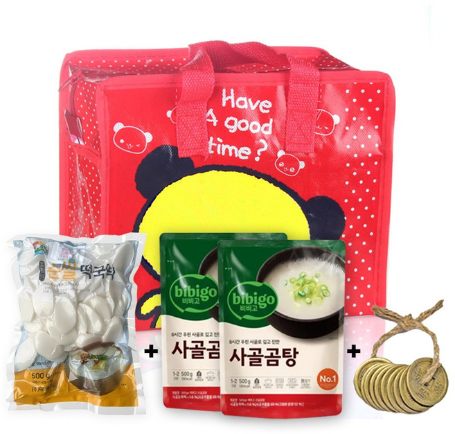 복꾸러미 사골 떡국 엽전 선물세트 떡국떡 어린이집 유치원 명절 설 추석, 500g, 1