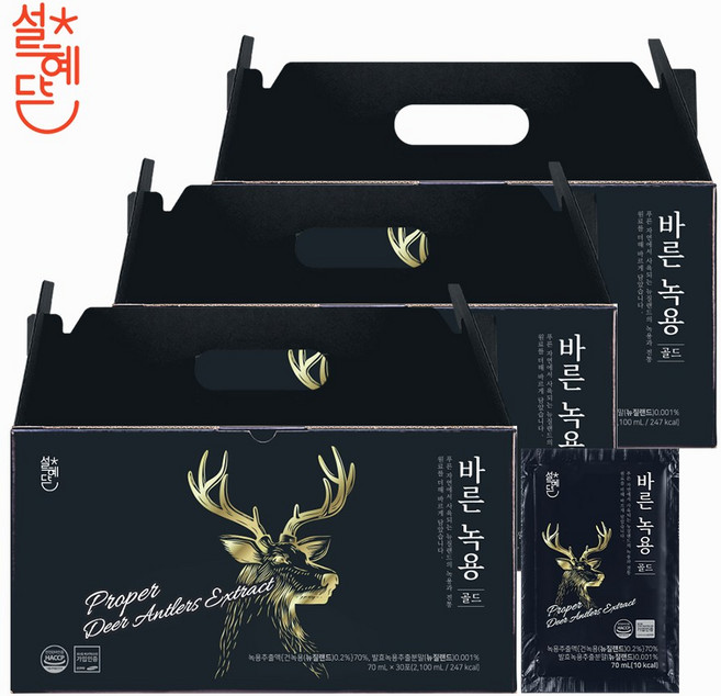 설혜담 바른 녹용 골드 30p, 2.1L, 3개