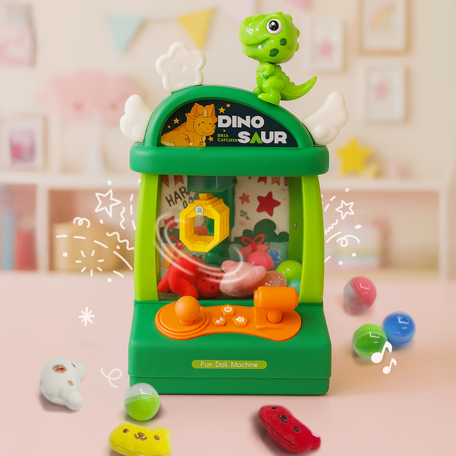 요술책상 인형뽑기 기계 가정용 미니 장난감 크레인 뽑기게임 어린이 실내놀이 선물, 1개, 그린