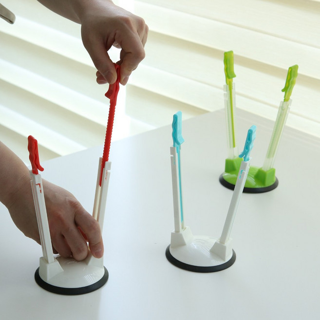 지퍼백 홀더 3color 주방필수 김치 반찬 나누기, 1개, 그린