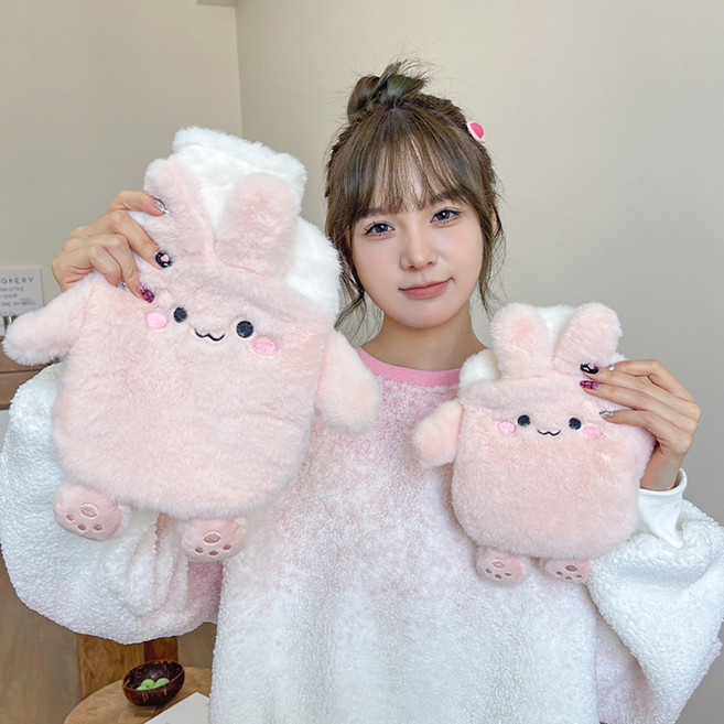 슬리핑 핸드형 보온 온수팩 핫팩, 대형(양손형)_핑크토끼, 1개