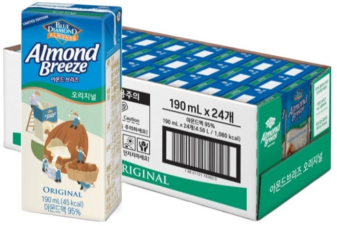 아몬드브리즈 오리지널, 190ml, 24개