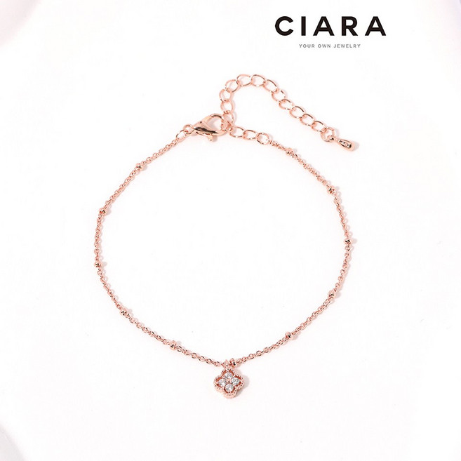 CIARA 14K Riomaggiore 클로버셰입 플라워 팔찌 (GoldPlated)