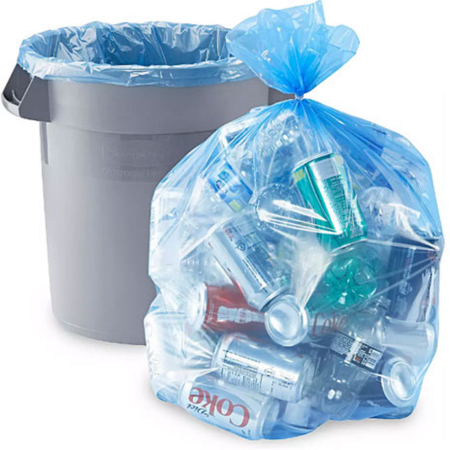 청색 재활용 비닐봉투, 100개, 60L