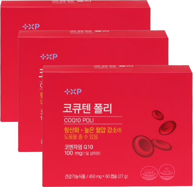 코큐텐 폴리 고함량 100mg 영양제 코엔자임Q10 높은 혈압 조절 관리 약국정품, 3개, 60정