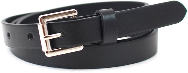 닐슨 여성용 슬림형 가죽 벨트 롤러볼 실버 (NO.WC010) 블랙