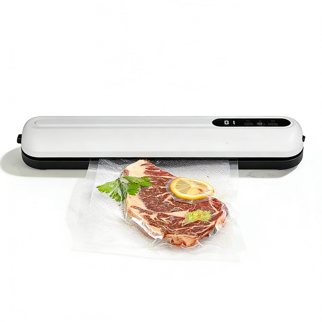 자칠 무선 진공 포장기 소형 가정용 진공기 건식/습식 겸용 식품 포장 식품 보관기 진공 포장기, 화이트