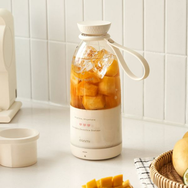 단미 휴대용 무선 믹서기 블렌더 쉐이커 소형 미니, 화이트