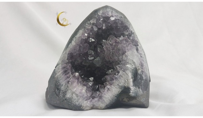 烏拉圭紫晶鎮 水晶洞擺件 居家風水裝飾 能量淨化 招財聚氣 附木片底座