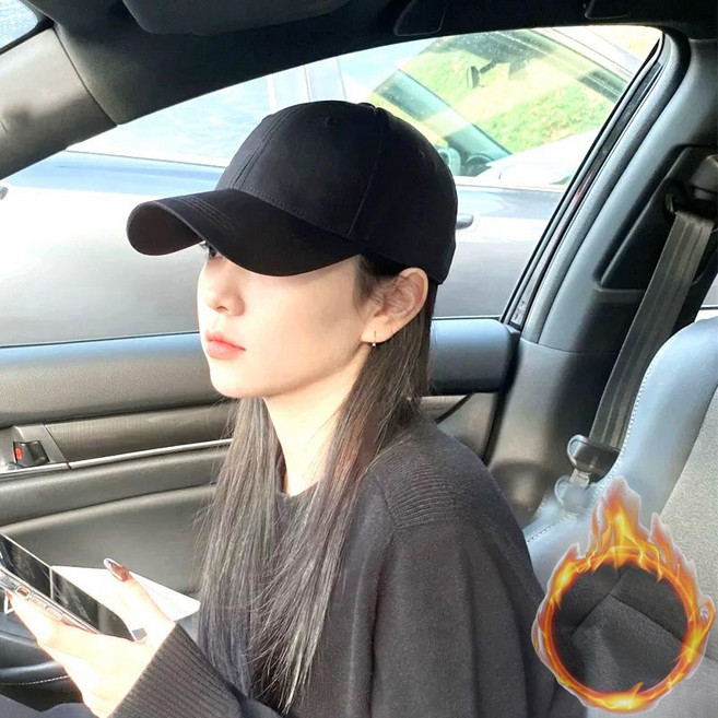 카라몰리 겨울 남녀공용 방한 기모안감 모자 무지 볼캡