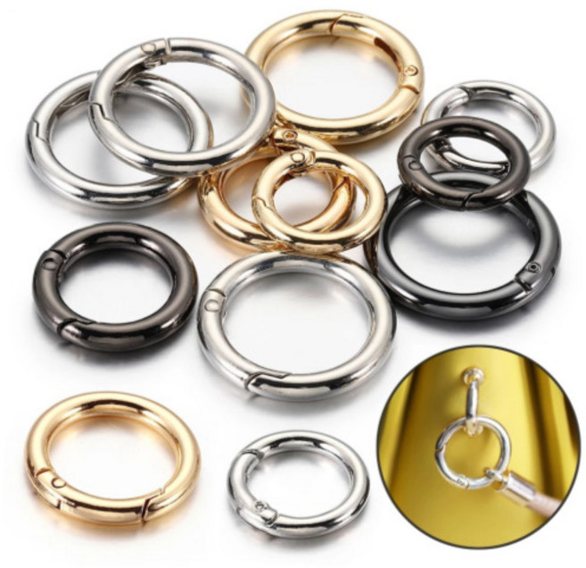 도나토르 링 가방 키링 고리 걸이3P, 1세트, 32mm(골드+블랙+실버)