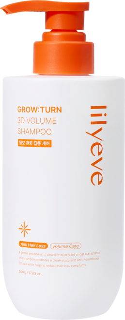 릴리이브 그로우턴 1위 탈모 샴푸 3D 볼륨 대용량 여성 남성 두피 완화, 1개, 500g