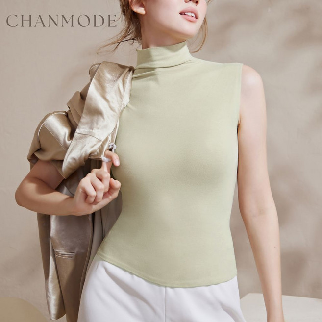 香茉 高領修身無袖上衣