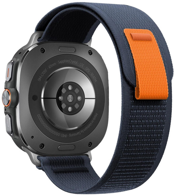 갤럭시워치 울트라/7/6/6클래식/5/5프로/4/4클래식호환 원터치 버튼 스포츠 나일론 트레일 루프 스트랩, 미드나잇 블루, 1개