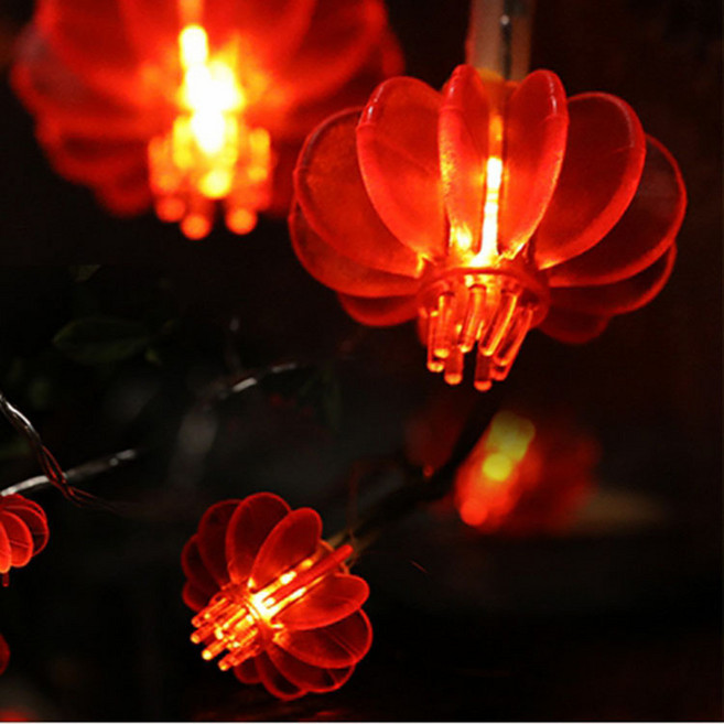 LED紅燈籠節日婚慶彩燈閃燈串燈新年裝飾燈元宵春節喜慶掛燈批發, 1個, 紅色:3米20燈-紅燈籠【電池款】